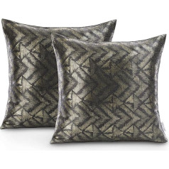 AmeliaHome 2 spilvenu pārvalki 45 x 45 cm Dekoratīvie spilvenu pārvalki Zip Geometric Glamour Velvet Navia Anthracite Gold