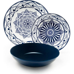 Excelsa Boheme Blue pusdienu servīze, porcelāns, zils, 18 gabaliņi