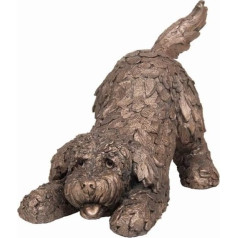 Barney der Cockapoo Hund spielt Frith Skulptur Ornaments aus Kaltgussbronze AT038