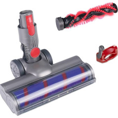 Suzao Birstes rezerves daļas Dyson V7 V8 V8 V10 V11 V11 V15 SV12 SV14 SV15, grīdas uzgalis ar turbo birstes uzgali, LED un sprūda barjeru, Dyson birstes rullītis paklājiem, parketa grīdām, cietajām grīdām