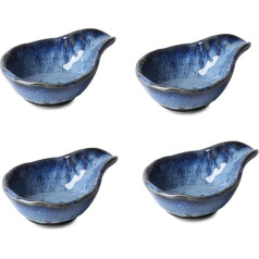 Keramikas zilas mērces kausi Sojas mērce Dish Pinch Bowls Cute Dip Sauce Sauce Dish Mini Plate Dip Bowls Sauce Bowls Small Bowl for BBQ Party Home Dinner Decor Set of 4