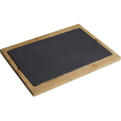 Premier Housewares Slate/Akazienholz Servierbrett, Natur/grau, Schiefer, 25 x 35 x 3 cm