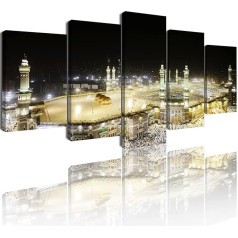 FajerminArt Islāma sienu mākslas bildes Dzīvojamā istaba 5 gabali mākslas drukāt Modern Wall Pictures XXL sienu apdare Hajj svētceļojums uz Kabah in Mecca sienas attēlu audekls Pictures