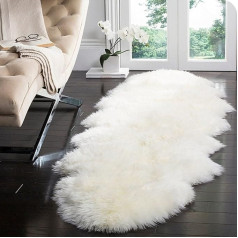 Aitādas paklājs mākslīgās kažokādas paklājs Meyecon platības paklāji mākslīgās vilnas krēsla pārvalks sēdekļa spilvens mīksts balts pūkains paklājs guļamistabai dīvāna grīdas paklājs dzīvojamās istabas apdare (balta)
