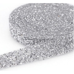 Trimm für Nähen, 2 Yard Nähen Trim Kristall Motiv Strass Hot Fix Glänzende Harz Strass Band Applikationen for Kleider Kleidung Schuhe (Krāsa : caurspīdīga balta, Izmērs : 0.79in 2yard)