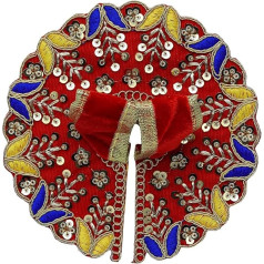 Aditri Creation Ladoo Laddu Gopal Dress Cloth Bhagwan Poshak of Indian God Bal Krishna Dev Vastra for Metal Idol Statue for Holi Decoration (Izmērs: - 1 Nr. Diametrs - 5 collas) (Sarkans)