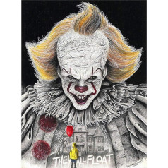 Wayne Maguire Tetovējums Pennywise Tas Klauns Inked Ikon Art Print Plakāts Sienas dekori Art Print Plakāts Sienas dekori 12 x 16 collas