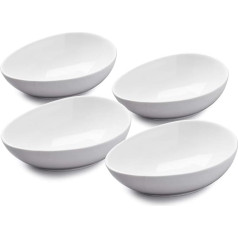 Wm Bartleet & Sons Traditional Set of 4 Porcelain Avocado, Guacamole Serving Bowl, 13 cm, White