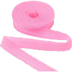 GORGECRAFT 11 jardi 2,2 cm Doppel-Rüschen-Stretchband, plissiert, Spitzenbesatz, laba, Organza, Spitzenrand, Vintage-Besatz, Stoff für DIY, Kleidung, Kleid, Nähen, Verzierung, Perlrosa