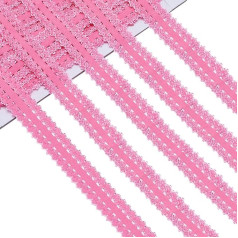 GORGECRAFT 22 Yards elastīgas kantes, Stretch-Spitzenbesatz, elastīgas, Spitzenband, für Heimwerker, Nähen, Handwerk, Kleidung, Verzierungen, Geschenkverpackungen, Hot Pink