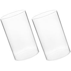 Angoily 2 Pack Taper Candle Hurricane Tubes - caurspīdīgs vētras sveču turētāja sveču vāks - stikla sveču vāks stikla sveču skurstenis svinībām dārza kāzu dekorēšanai (15 cm augstums)