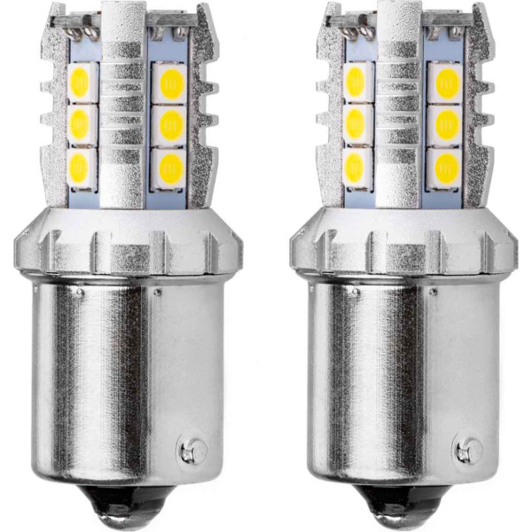 Led spuldzes canbus 3030 16smd 1156 ba15s p21w r10w r5w balta 12v 24v -02796