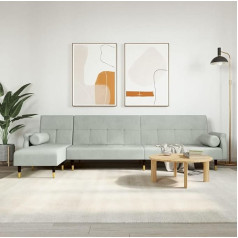 Zeyuan Sofa Bed in L-Shaped Light Grey 271 x 140 x 70 cm Velvet Sofa with Sleep Function, Sofa Bed, Sofa Bed, Sofa Bed, Sofa Bed, Couch Bed, Living Sofa, Sitting Area Living Room, 3157221