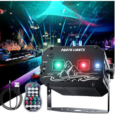 Amyfei Disco Light, Disco Ball with Wireless Remote Control and USB Cable, Voice Controlled LED Party Lamp, 360° Rotating RGB Party Light, DJ Disco Lights for Club Party Holidays