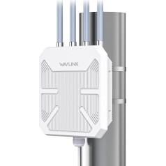 Wavlink AX1800 Āra piekļuves punkts WiFi 6, pret laikapstākļiem izturīgs ārējais WLAN retranslators (Dual Band 1775 Mbit/s, 802.3af/at PoE) Atbalsta 100M POE, Gigabit ports, WPA2/WPA3 Mix šifrēšana āra WLAN