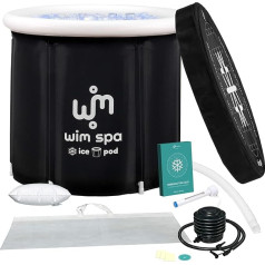 Wim Spa Ice Pod (80 cm Diameter x 80 cm) XL - Foldable Insulated Ice Bath / Ice Barrel for Cold Plunge Cold Therapy Tub, Ice Bath Portable Bathtub Including Rain Cover, Thermometer and Free eBook