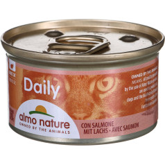 Mg Dystrybucja Almo nature ikdienas ēdienkarte ar lašiem - mitrā kaķu barība - kārba 85 g
