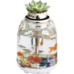 Kleiner Tank Aquarium, tragbare Fischschale Tank, 5,5 L Aquarium Fisch Tank Mit Filter Runde Transparent LED Beleuchtung USB Mini Kunststoff Fisch Tank Kampf Zylinder Tragbare Desktop