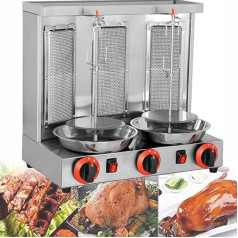 DPLWJPP Dönergrill Mit Drehbaren,Dönergrill Für Zuhause,Edelstahl Elektrische Grillmaschine Dönergrill Dönermaschine,Für Kebabs,Spieße Und Braten Für Haushaltspartys,B-Silver