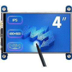 Waveshare 4 collu HDMI LCD, rezistīvais skārienjūtīgais IPS ekrāns, 480 x 800 izšķirtspēja, saderīgs ar Raspberry Pi 4B/3B+/3A+/3B/2B/1B+/1A+/Zero 2 W/Zero W/Zero, izmanto kā datora monitoru (bez skārienjūtīgā ekrāna)