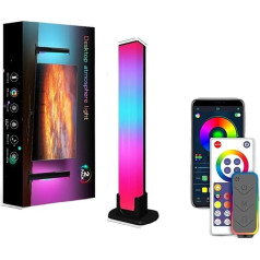 VEKPTHTBH SAL001 Por Tuya WiFi Infrarot Musik Fantasy Fantasy Desktop Atmosphäre Licht Wettbewerb Gaming TV Tonabnehmer Hintergrundlicht 24-Tasten-Fernbedienung (Color : Bt Black 1 pcs)