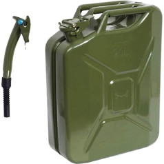 20L Metal Fuel Jersey Can + Metal Pourer for Fuel or Water