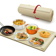 COCURB Electric Warming Tray Buffet Party Food Heat Mat Portable Silicone Heating Mat for Food Keep Food Warm at Party Foldable Durable 3