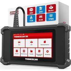 Thinkcar SR6 OBD2 diagnostikas rīks automašīnai ar 5 servisa funkcijām (eļļa + EPB + SAS + TBA + TBA + TPMS) un 6 sistēmu diagnostika (ABS + SRS + ECM + TCM + BCM + TPMS), auto lasītājs bezmaksas atjauninājumi sarkans