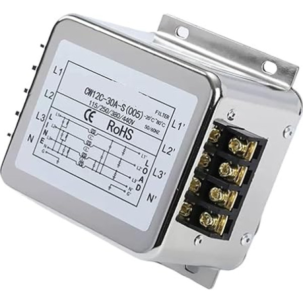 CW12C-3A/6A/10A/20A/30A-S(005) Drei Feuer- und ein Null-Klemmenblock-Leistungsfilter, 380 V, dreiphasig, vieradrig(CW12C-30A-S 005)