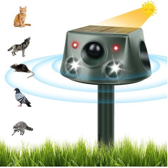 Traselfway Katzenschreck Ultraschall, Katzenschreck für den Außenbereich, Katzenschreck, solarbetrieben, Ultraschall, Nagetierabwehr mit Bewegungsmelder, wasserdicht, Katzenschreck für Katzen, Hunde,