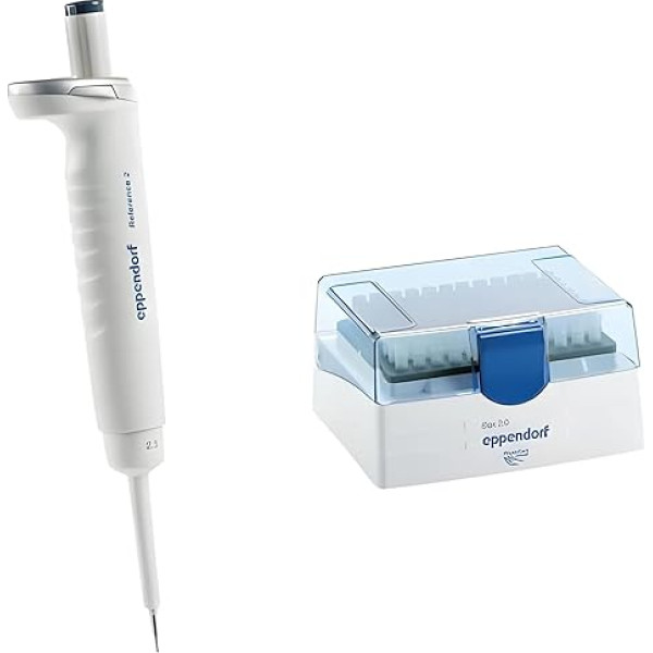 Eppendorf Reference 2 IVD Fix pipete ar epT.I.P.S. Box 2.0 ar 96 pipetes uzgaļiem, 1 kanāls, dzeltena, 50 µl ietilpība