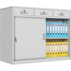 OYYMTE Aktenschrank, Büro-Metallschrank aus Stahl, Aktenschrank, Datenschrank, Eisenschrank, Aufbewahrungsschrank for Zuhause und Büro, vertikaler Aktenschrank (Izmērs : Grigio)