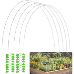 Siltumnīcas stīpas 31 gab. 43 cm noņemami siltumnīcas gredzeni augu segumam Polytunnel tuneļa arka Plastmasas stikla šķiedras augu tuneļa arkas dārza auduma dārza stabi