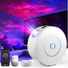 MILFECH WiFi WiFi zvaigžņu projektora lampa ar RGB zvaigžņu prožektoru, 3D galaktiku, balss vadība / taimeris, saderīga ar Alexa Google Assistant, nakts gaisma bērniem, ballītēm, Ziemassvētkiem.