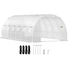 VEVOR Foil Greenhouse 6.1 x 3 x 2.1 m Arched Roof Greenhouse Galvanised Steel Frame 140 g/cm³ PE Mobile Greenhouse Waterproof and UV-Resistant Cold Frame Suitable for Growing Vegetables Flowers Plants