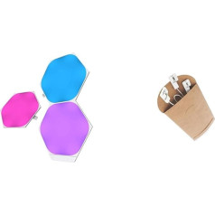 Nanoleaf Shapes Hexagon Expansion Pack, 3 papildu LED paneļi un formas, elastīgi savienotāji 3 gab.