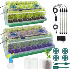 MQHUAYU стартовый лоток для семян с растущим светом, 2 упаковки по 80 ячеек с умным таймером стартовый набор для выращивания рассады с влажным к