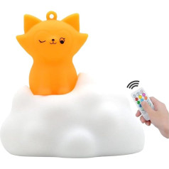 xinjinhju Night Light for Kids Night Lights Lamp Soft Decorative Lamps with 9 Colour Changing USB Rechargeable Animal Night Light Room Decoration Boys Girls Gifts - Orange Fox