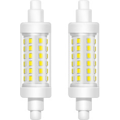 Caldarax R7s LED 78 mm spuldze 8 W, auksti balta 6500 K LED R7S, 70 W J78 R7s lineārā halogēna spuldze, 960 LM, AC220-240 V, bez apgaismojuma, 360° gaismas leņķis, 2 gab. komplektā