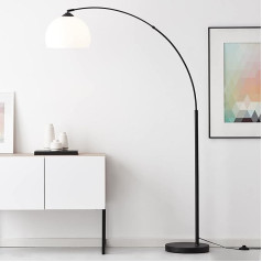 Lightbox Loka lampa - līdz 166 cm augstumā regulējama loka stāvlampa, diametrs 30 cm, kājas slēdzis, E27 ligzda maks. 60 W - metāls/plastmasa