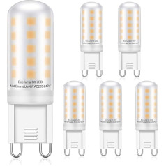 Eco.Luma G9 LED spuldzes Warm White 3000K 4W, 28W 33W 40W G9 halogēna spuldzes, G9 LED spuldzes, bez apgaismojuma, 400LM, AC220-240V, AC220-240V, LED G9 spuldzes, 5 gab. komplektā