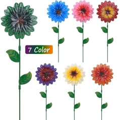 7Pcs/Set Metāla Daylily Flower Garden Stake Metāla ziedi āra apdare pagalma mākslas apdare dārza metāla augu ziedi stick pavasara terases apdare (E)