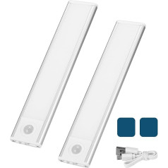 COZHYESS LED-Leiste, 3000 K/4000 K/6500 K, dimmbar, wiederaufladbar, LED-Lampe, Bewegungsmelder, 3 Modi, ohne Fi, LED-Licht für Schrank, Treppe, Küche, 2 Stück