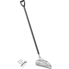 VEVOR Stainless Steel Metal Detector Beach Shovel Beach Shovel 10 mm Hole Beach Metal Detector Shovel with 115 cm Carbon Fibre Handle for Metal Detection Treasure Hunting