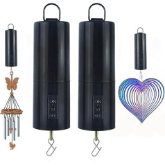 Vēja vērpējs Motor Hanging Battery Operated 20RPM Rotējošais motors Multipurpose for Wind Spinner Mobile Yard Decoration Hanging Ornament Āra skulptūras 2 Pack Black