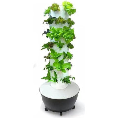 KKMNDE 6 līmeņu 36 podu hidroponiskā dārza audzēšanas sistēma Hydroponic Tower Aeroponic Growing Kit ar mitrināšanas sūkņa adapteri Akvaponiskā stādīšanas sistēma