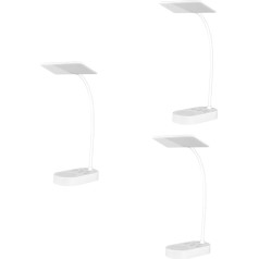 OSALADI Pack of 3 galda lampas nakts gaisma galda lampa galda lasīšanas lampa LED galda lampas uzlādējama lasīšanas lampa LED lasīšanas lampa balta studentu lietošanai acu gaisma Gooseneck