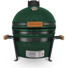 CREATE Kamado keramiskais smēķēšanas grils zaļš 16 collas/ var grilēt, kūpināt un gatavot ēdienu, ar temperatūras regulēšanu un diviem ventilācijas avotiem