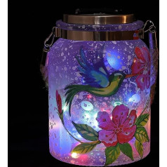 ibasenice Solar Mason Jar Hanging Light 20 LED stikla laternas galda lampas Pasaku putnu gaismas pudele terases dārza pagalma zāliena dekoram