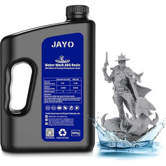 JAYO ūdens Wb mazgājamā ABS līdzīgā sveķe 3 kg, 3D printera sveķu sveķi 405 nm UV standarta ātrā fotopolimēra sveķi LCD/DLP/SLA 3D printerim, augstas precizitātes, nav trausli, ar zemu smaku, pelēks, 3000 g